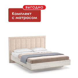 Кровать Napoli-2 с матрасом (Крафт белый)