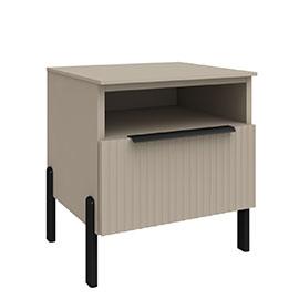 Прикроватная тумба Solo Wave c фрезеровкой (Cерый камень)