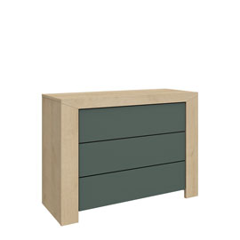 Комод с тремя ящиками Blade (дуб Ривьера/Форест Грин)