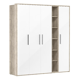 Шкаф для одежды Napoli (Крафт серый/белый глянец)