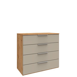 Широкий комод Наполи Лайт (дуб Крафт золотой/камень Терра)