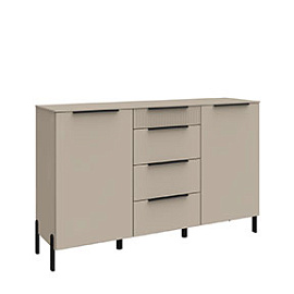 Широкий комод Solo Wave c фрезеровкой (Серый камень)