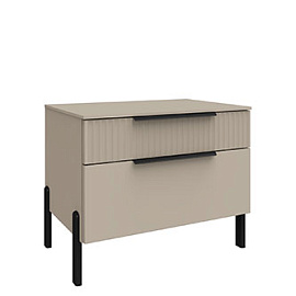 Прикроватная тумба Solo Wave c фрезеровкой (Cерый камень)