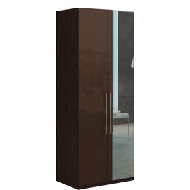 Шкаф двухдверный Блюз с зеркалом (Венге/коричневый)