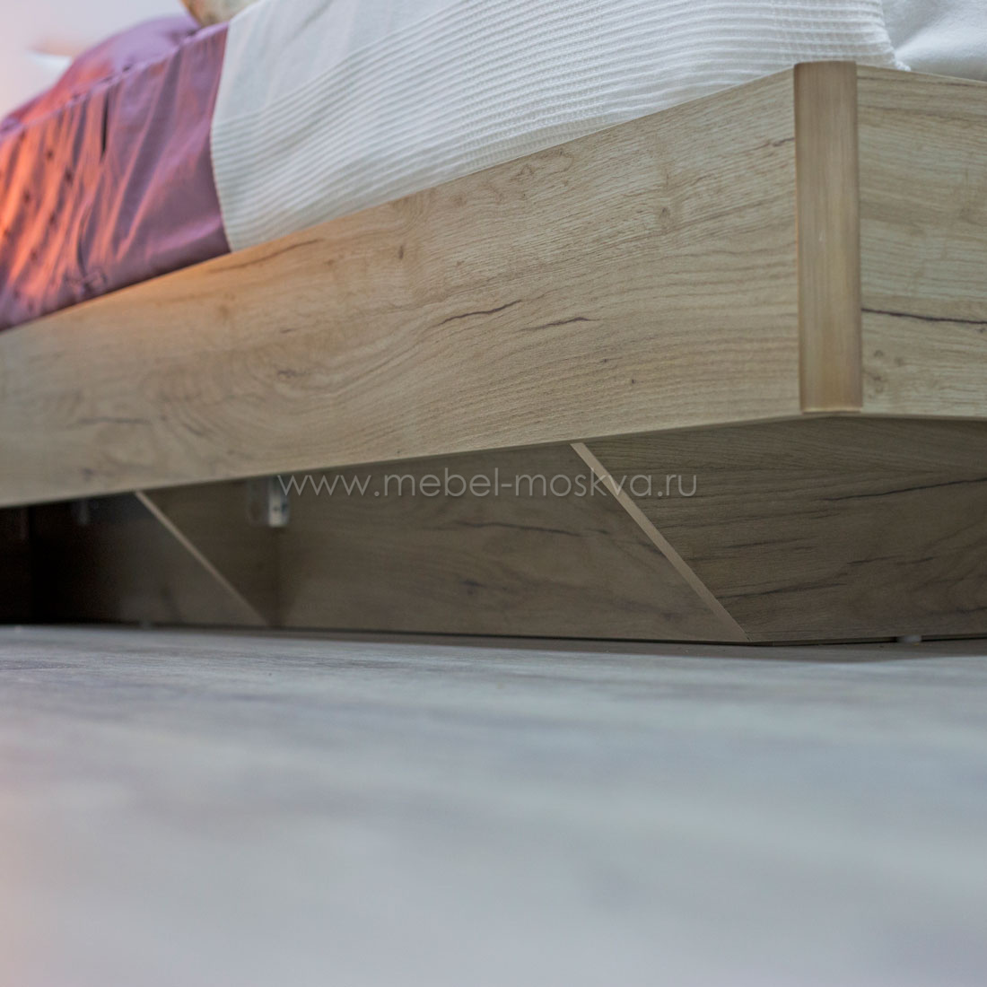Односпальная кровать Napoli-2 с ящиком  (Крафт серый)