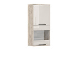 Навесной шкаф-витрина Наполи (дуб Крафт серый)
