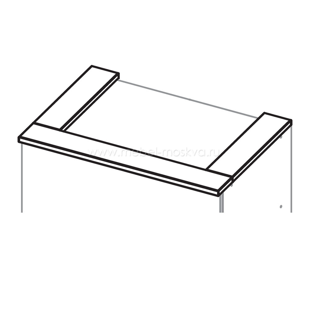 Верхние бруски для 4 дв. шкафа + колонка (Крафт белый)