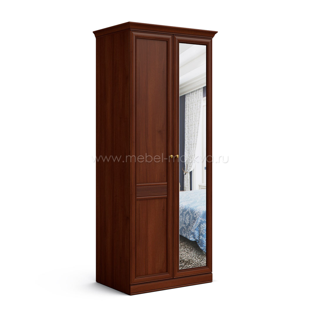 Шкаф для одежды с зеркалом VERDI (орех Леванте)