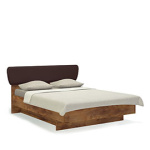 Кровать двуспальная 140х200 с подъёмным основанием Solo (таксония/экокожа коричневая)