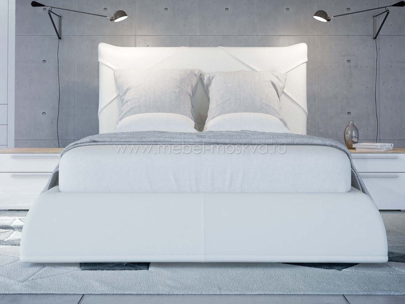 Интерьерная кровать с подъёмным механизмом 140х200 (экокожа)
