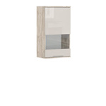 Навесной шкаф-витрина Наполи (Крафт серый) правый