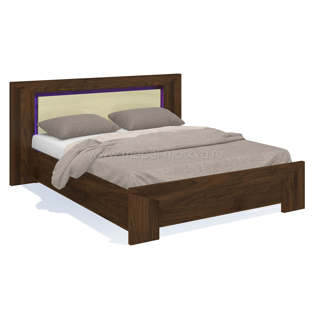 Двуспальная кровать 160х200  Blade (Коламбия/глянец ваниль)
