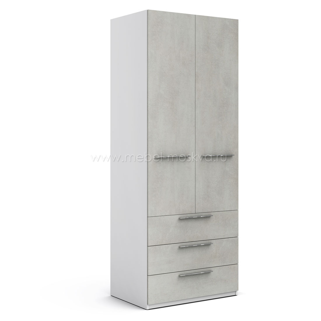 Шкаф с ящиками для белья Solo (белый/бетон Grey)